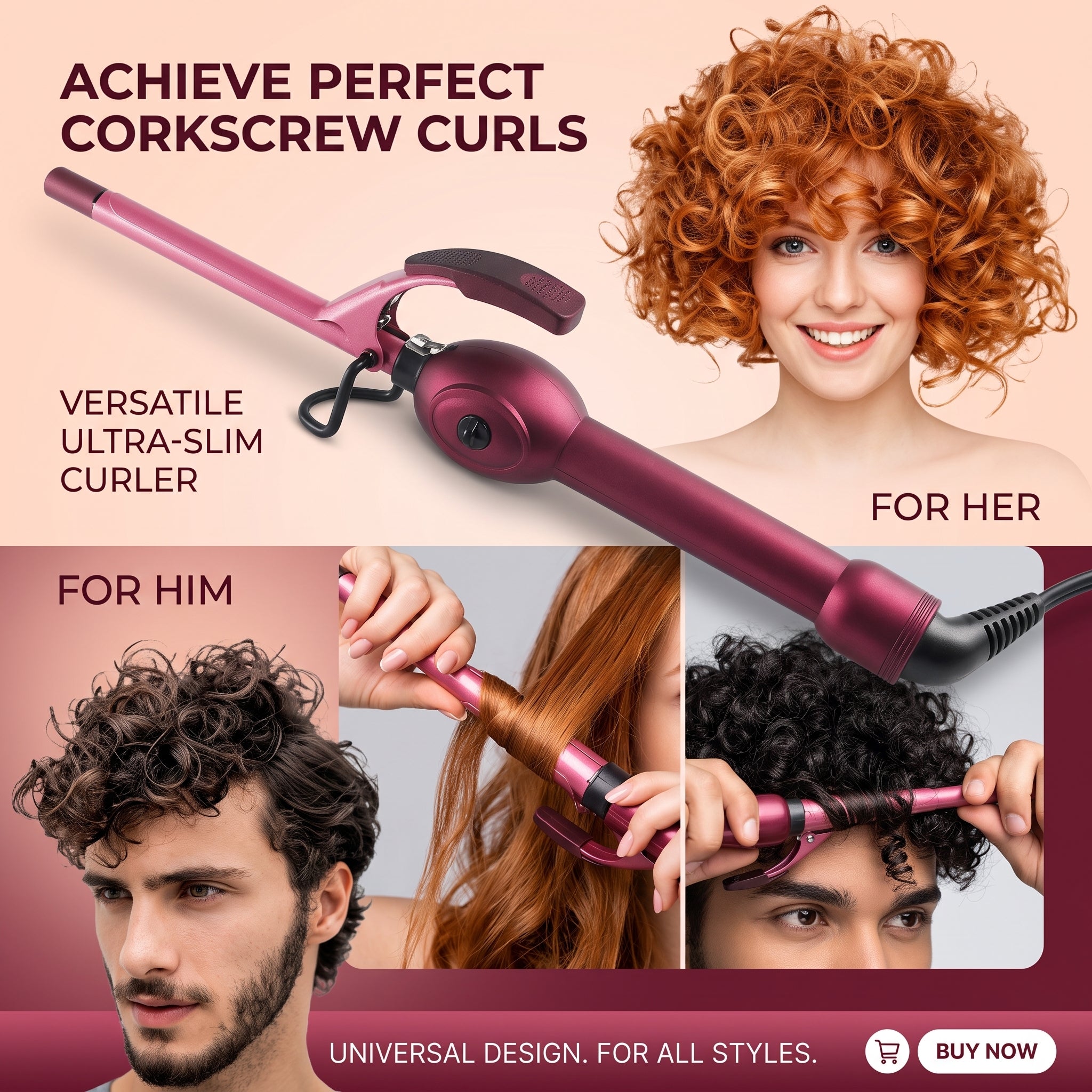 9mm Hair Curling Irons Magic Curling Wand Tool Hair Curler Electrical Hair Curly Small Volume Hairdressing