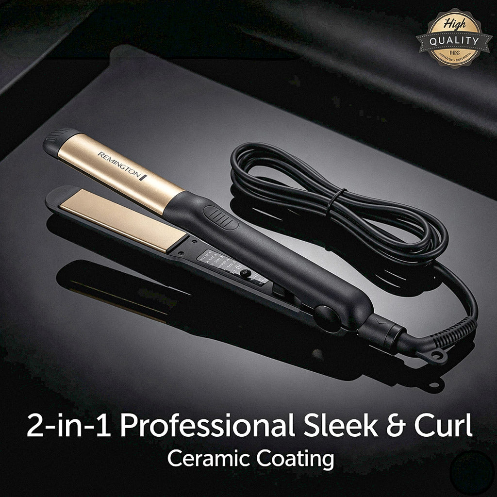 2 in 1 Ceramic Hair Straightener with Adjustable Temperature